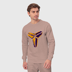 Костюм хлопковый мужской Kobe logo, цвет: пыльно-розовый — фото 2
