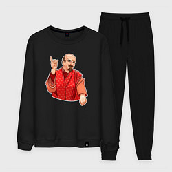 Костюм хлопковый мужской Ленин в пижаме, цвет: черный