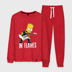 Костюм хлопковый мужской In Flames Барт Симпсон рокер, цвет: красный