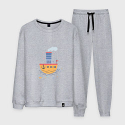 Костюм хлопковый мужской Пароход, цвет: меланж