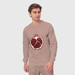 Костюм хлопковый мужской Гранат в разрезе маркерами, цвет: пыльно-розовый — фото 2