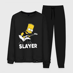 Костюм хлопковый мужской Slayer Барт Симпсон рокер, цвет: черный