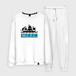 Костюм хлопковый мужской ФК Манчестер Сити корабль, цвет: белый