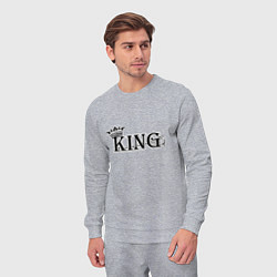 Костюм хлопковый мужской Для него KING BLACK, цвет: меланж — фото 2