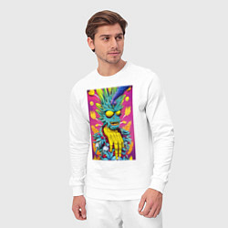 Костюм хлопковый мужской Demon Oni - pop art, цвет: белый — фото 2