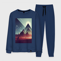 Костюм хлопковый мужской Геометрические горы, цвет: тёмно-синий