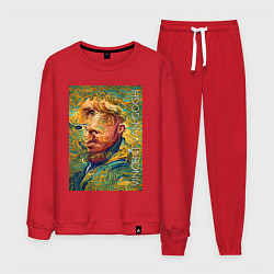 Костюм хлопковый мужской Abstract Vincent van Gogh - surrealism self-portra, цвет: красный