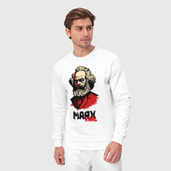 Костюм хлопковый мужской Karl Marx - 3 цвета, цвет: белый — фото 2