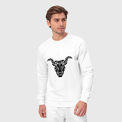 Костюм хлопковый мужской Полинезийский бык, цвет: белый — фото 2