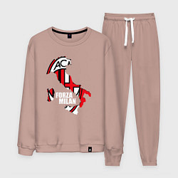 Костюм хлопковый мужской Forza Milan, цвет: пыльно-розовый