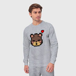 Костюм хлопковый мужской Пиксельный мишка, цвет: меланж — фото 2