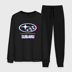 Мужской костюм Значок Subaru в стиле glitch