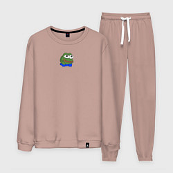 Костюм хлопковый мужской Pepe print, цвет: пыльно-розовый