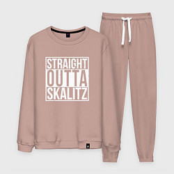 Костюм хлопковый мужской Straight outta Skalitz, цвет: пыльно-розовый