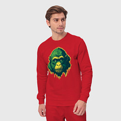 Костюм хлопковый мужской Обезьяна голова гориллы, цвет: красный — фото 2