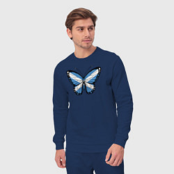 Костюм хлопковый мужской Шотландия бабочка, цвет: тёмно-синий — фото 2