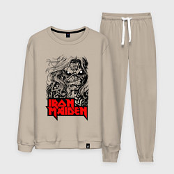 Костюм хлопковый мужской Iron Maiden eyes, цвет: миндальный