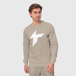 Костюм хлопковый мужской Thunder awaken logo, цвет: миндальный — фото 2