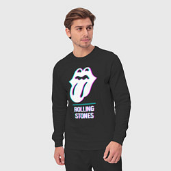 Костюм хлопковый мужской Rolling Stones glitch rock, цвет: черный — фото 2