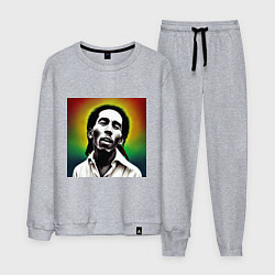 Костюм хлопковый мужской Боб Марли в традиционном триколоре, цвет: меланж