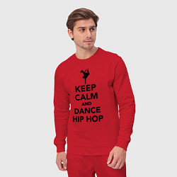 Костюм хлопковый мужской Keep calm and dance hip hop, цвет: красный — фото 2