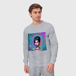 Костюм хлопковый мужской Amy Winehouse Great Glitch Art, цвет: меланж — фото 2