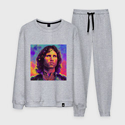 Костюм хлопковый мужской Jim Morrison Strange colors Art, цвет: меланж