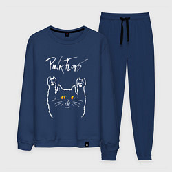 Костюм хлопковый мужской Pink Floyd rock cat, цвет: тёмно-синий