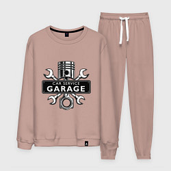 Костюм хлопковый мужской Car service, цвет: пыльно-розовый