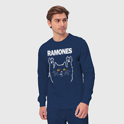 Костюм хлопковый мужской Ramones rock cat, цвет: тёмно-синий — фото 2