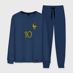Костюм хлопковый мужской Килиан Мбаппе ЧМ 2022 сборная Франции, цвет: тёмно-синий