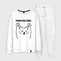 Костюм хлопковый мужской Foo Fighters - rock cat, цвет: белый