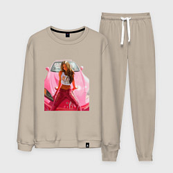 Костюм хлопковый мужской Суши Девон Аоки Honda s2000, цвет: миндальный