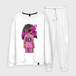 Костюм хлопковый мужской Лионель Месси Интер Майами 10, цвет: белый