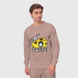 Костюм хлопковый мужской Say cheese, цвет: пыльно-розовый — фото 2