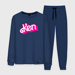 Костюм хлопковый мужской Логотип розовый Кен, цвет: тёмно-синий