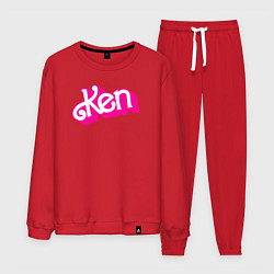 Костюм хлопковый мужской Логотип розовый Кен, цвет: красный
