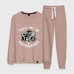 Костюм хлопковый мужской Photographer, цвет: пыльно-розовый