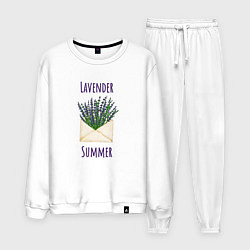 Костюм хлопковый мужской Lavender Summer - букет лаванды в конверте, цвет: белый