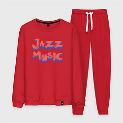 Костюм хлопковый мужской Music jazz, цвет: красный