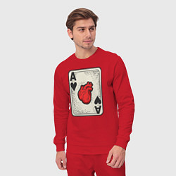 Костюм хлопковый мужской Туз сердца, цвет: красный — фото 2