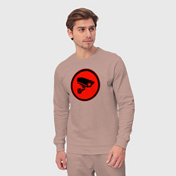 Костюм хлопковый мужской Skibidi toilet Камера, цвет: пыльно-розовый — фото 2