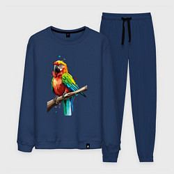 Костюм хлопковый мужской Попугай какаду, цвет: тёмно-синий
