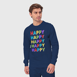 Костюм хлопковый мужской Разноцветное счастье, цвет: тёмно-синий — фото 2