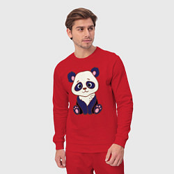 Костюм хлопковый мужской Милашка панда, цвет: красный — фото 2