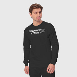 Костюм хлопковый мужской Counter Strike 2 лого, цвет: черный — фото 2