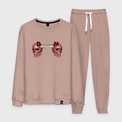 Костюм хлопковый мужской Depeche Mode - Skulls Memento Mori, цвет: пыльно-розовый