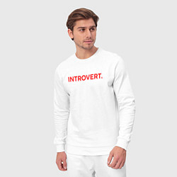Костюм хлопковый мужской Интроверт арт, цвет: белый — фото 2