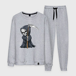 Костюм хлопковый мужской Смерть с косой, цвет: меланж