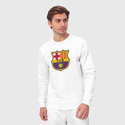 Костюм хлопковый мужской Barcelona fc sport, цвет: белый — фото 2